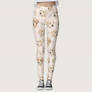 Adorable Puppy Watercolor Pattern (2) Leggings
