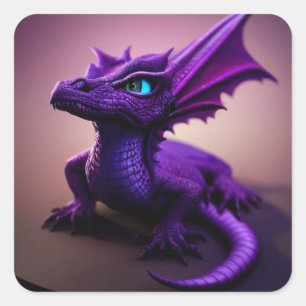 Adorable purple baby dragon stickers