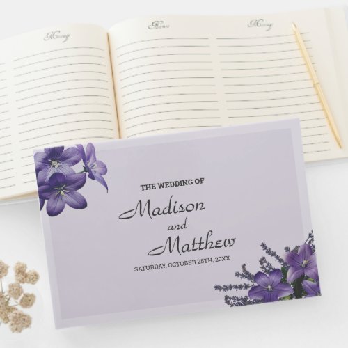 Adorable Purple Campanula Guest Book