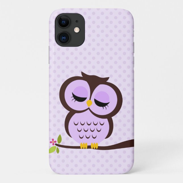 Adorable Purple Owl Case-Mate iPhone Case (Back)