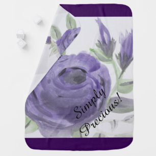 Adorable purple rose baby blanket