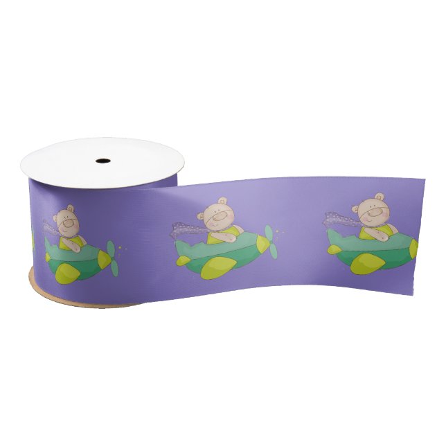 Adorable Purple Teddy Bear Ribbon (Spool)