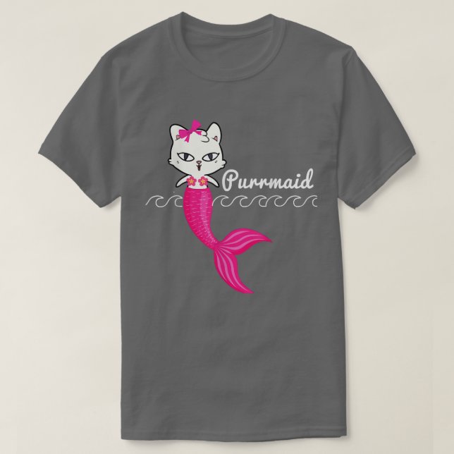 Adorable Purrmaid T  Women Girls Mermaid s  T-Shirt (Design Front)