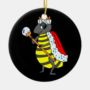 Adorable Queen Bee Cartoon Ceramic Ornament