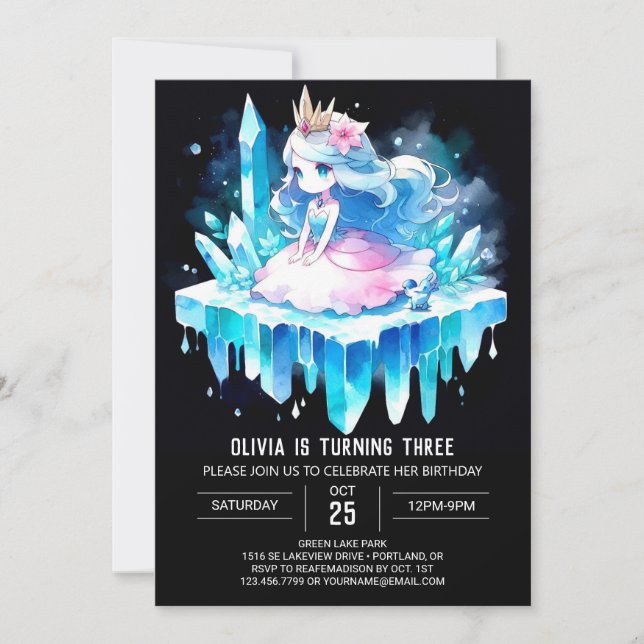 Adorable Queen Princess Birthday  Invitation (Front)