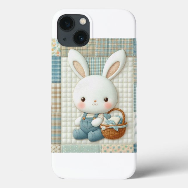 Adorable Quilted Bunny Harvest iPhone Case (Back)