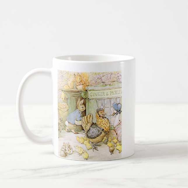 Adorable Rabbit and Poultry Coffee Mug (Left)
