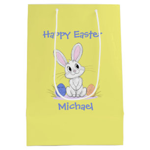 🐇🥚 Adorable Rabbit & Colorful Eggs🐇🥚 Medium Gift Bag