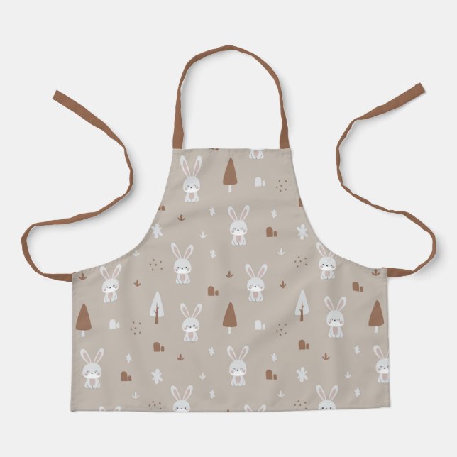 Adorable Rabbit Kids Pattern Apron (Front)