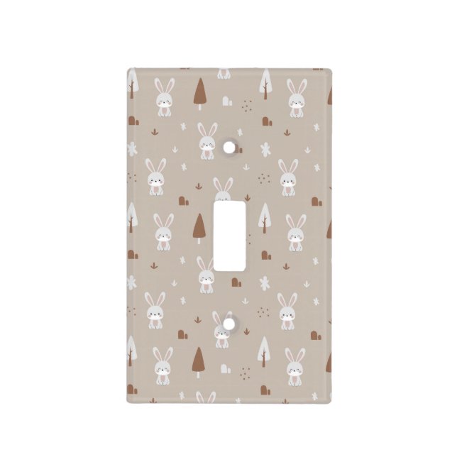 Adorable Rabbit Kids Pattern Light Switch Cover  (Front)