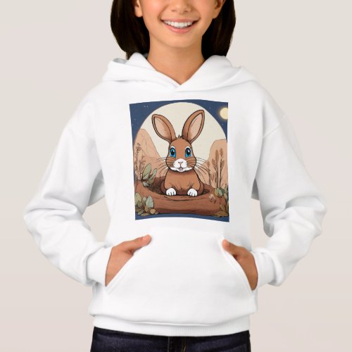 Adorable Rabbit Logo Hoodie for Kids