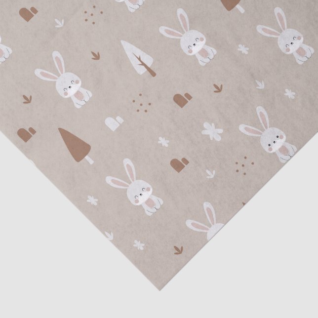 Adorable Rabbit Pattern Tissue Paper (Detail)