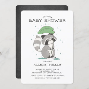 Adorable Raccoon Baby Shower Invitation