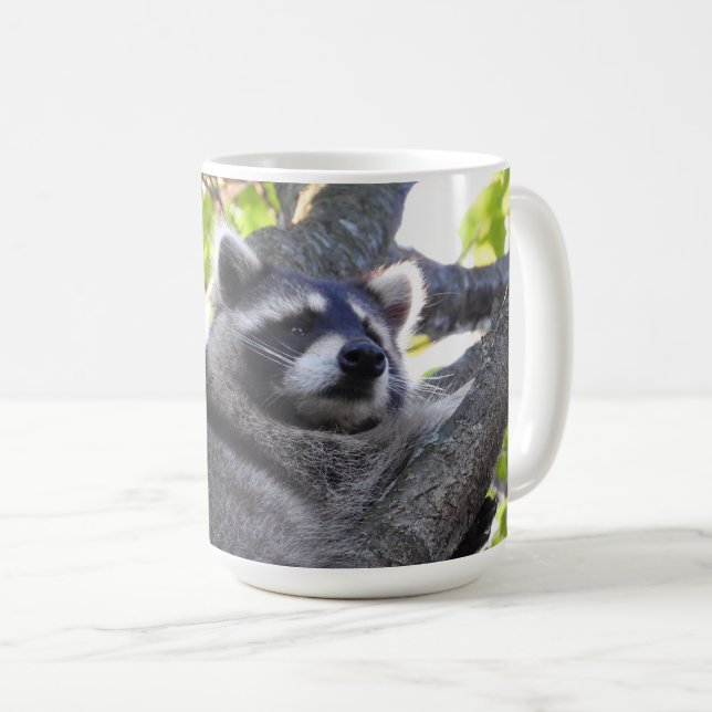 Adorable Raccoon In a Tree Coffee Mug (Front Right)