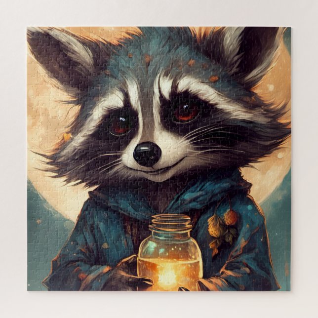 Adorable Raccoon With a Magic Potion Jigsaw Puzzle (Vertical)