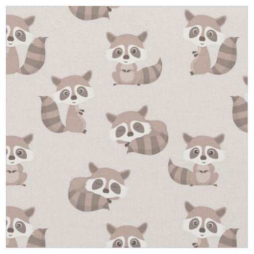Adorable raccoons fabric