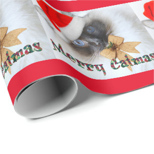 Adorable Ragdoll cat Christmas wrapping paper