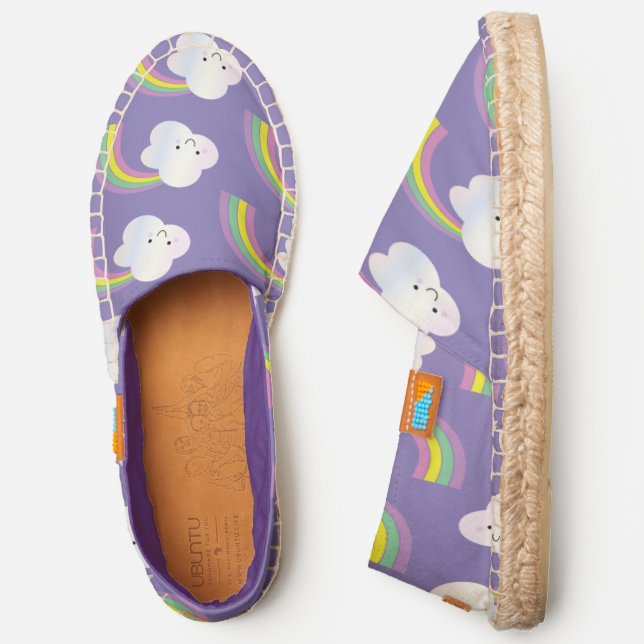 Adorable Rainbow and Cloud Character Design Espadrilles (Side)