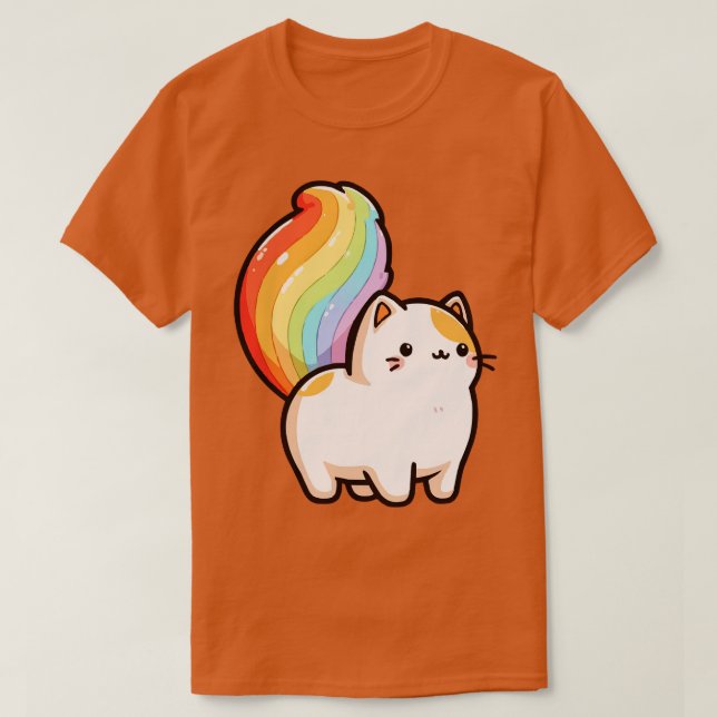 adorable rainbow cat tail T-Shirt (Design Front)