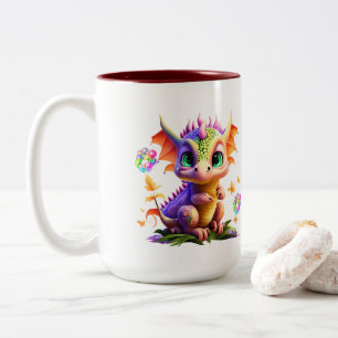 Adorable Rainbow Dragon Design Mug