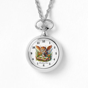 Adorable reading time owl  watch
