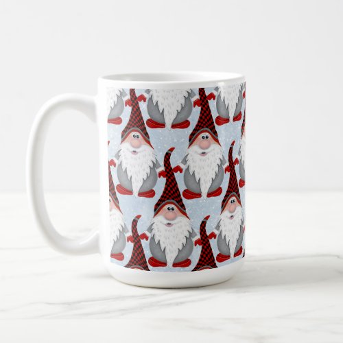 Adorable Red Black Gnome Xmas Christmas Kids Mug