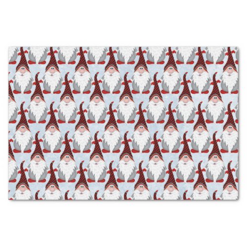 Adorable Red Black Gnome Xmas Christmas Kids Tissue Paper