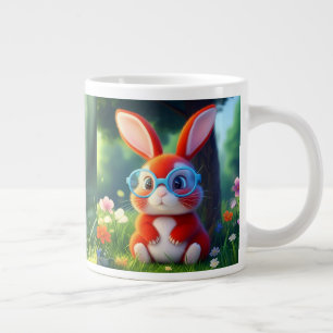 Adorable Red Bunny under Tree Cartoon-75767 Giant Coffee Mug