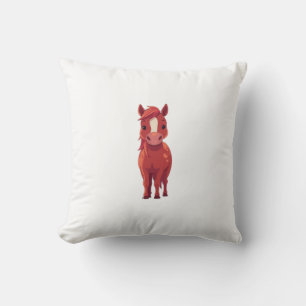 Adorable Red Chestnut horse Throw Pillow