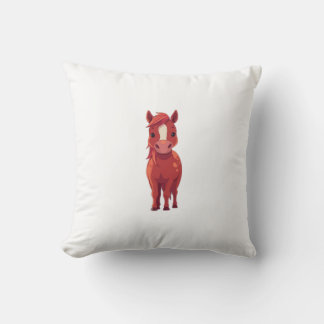 Adorable Red Chestnut horse Throw Pillow