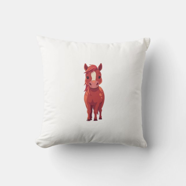 Adorable Red Chestnut horse  Throw Pillow (Front)