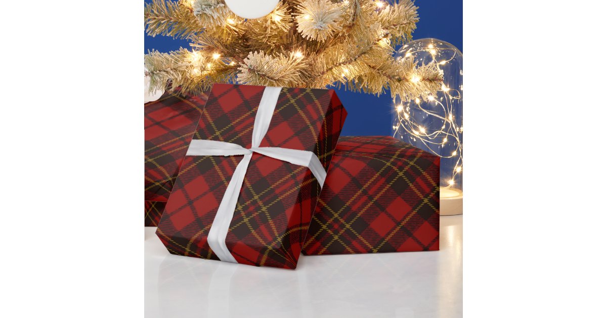 Adorable Red Christmas tartan Wrapping Paper Zazzle