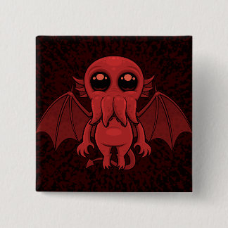 Adorable Red Cthulhu Sea Monster Button