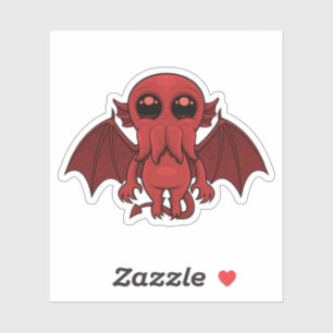 Adorable Red Cthulhu Sea Monster Sticker