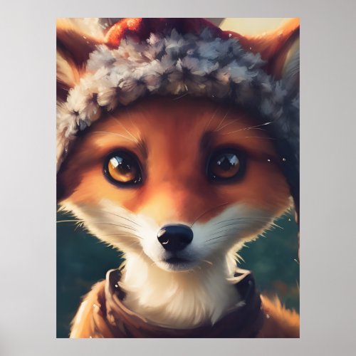 Adorable Red Fox Poster