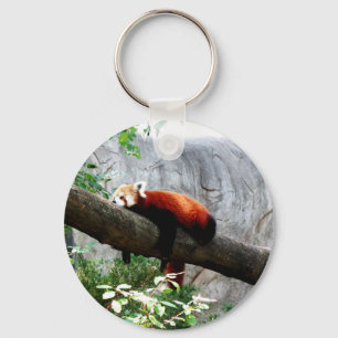 adorable red panda animal lazy funny keychain