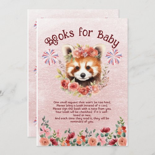 Adorable Red Panda Bear Books for baby Invitation