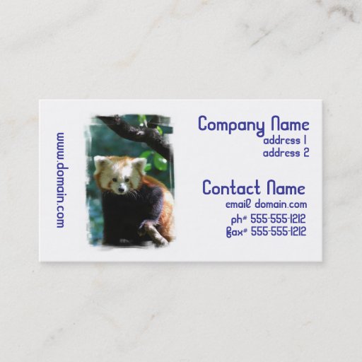 Customizable Adorable Red Panda Business Cards