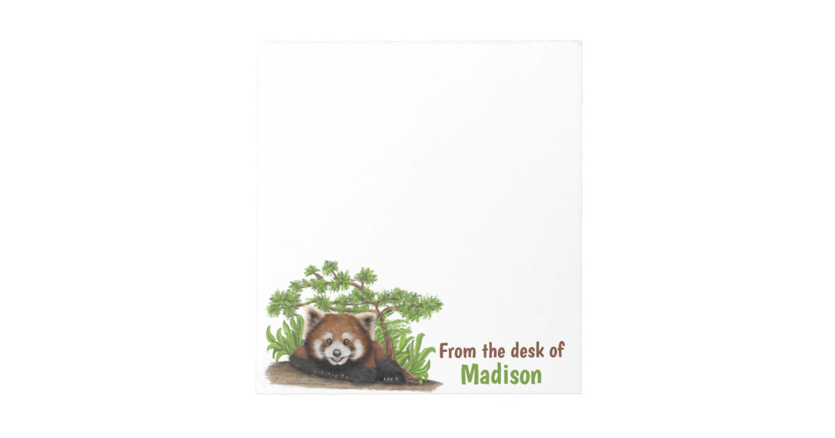 Adorable Red Panda Kids Personalized Notepad | Zazzle