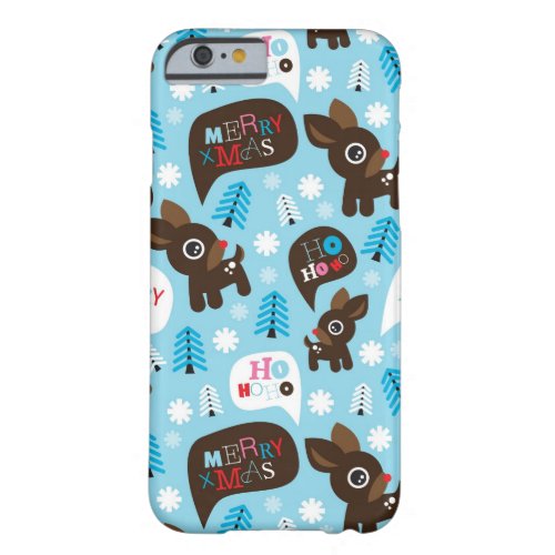 Adorable reindeer and Merry Christmas Barely There iPhone 6 Case