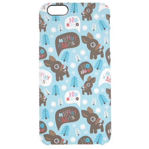 Adorable reindeer and Merry Christmas Clear iPhone 6 Plus Case
