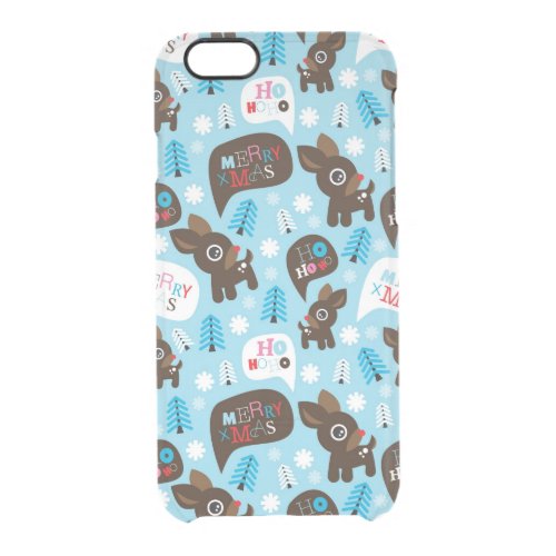 Adorable reindeer and Merry Christmas Clear iPhone 66S Case