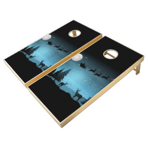 Adorable Reindeer At Night Cornhole Set