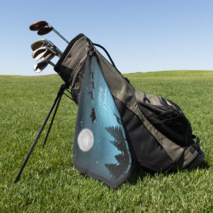 Adorable Reindeer At Night Golf Towel