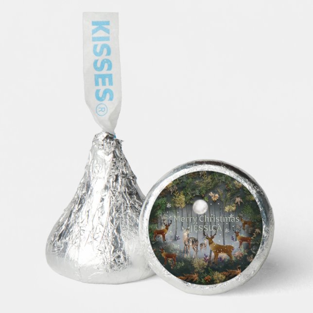 Adorable Reindeer At Night Hershey®'s Kisses® (Front)