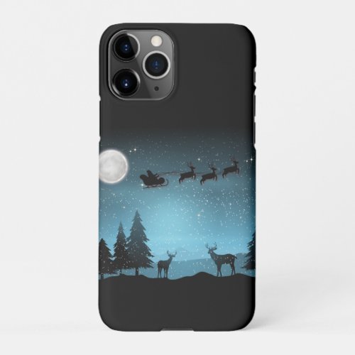 Adorable Reindeer At Night iPhone 11Pro Case