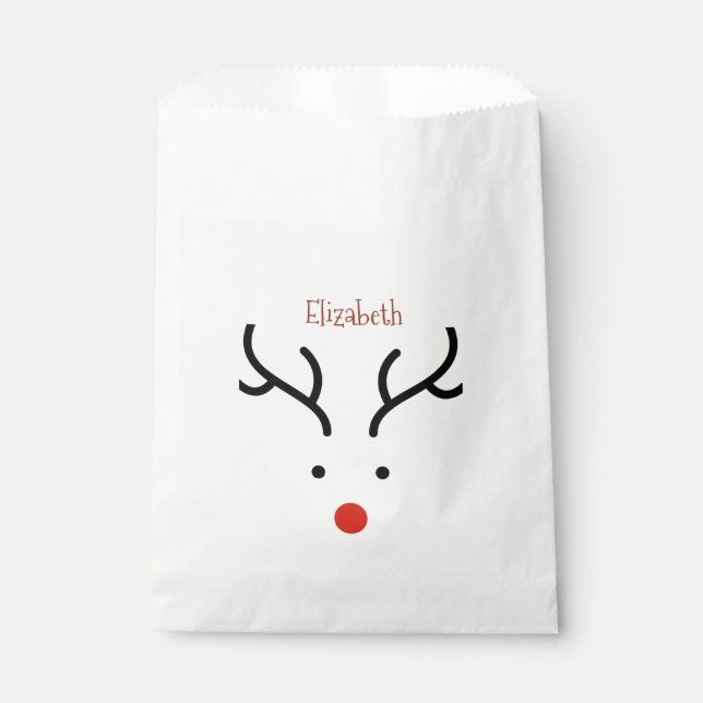 Adorable Reindeer Face,Bokeh   Favor Bag (Front)