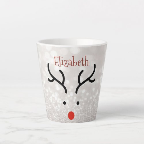 Adorable Reindeer FaceBokeh  Latte Mug
