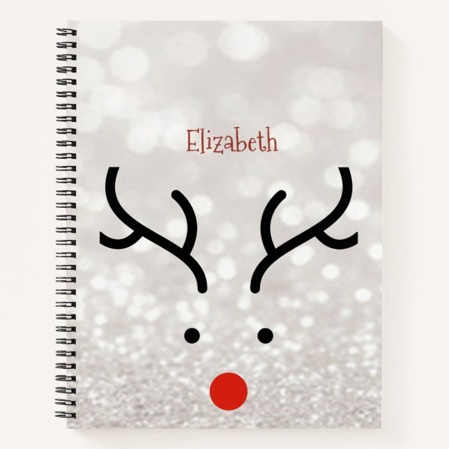 Adorable Reindeer Face,Bokeh    Notebook (Front)