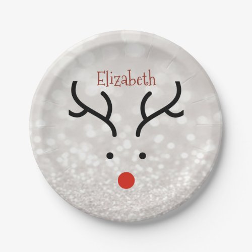 Adorable Reindeer FaceBokeh  Paper Plates